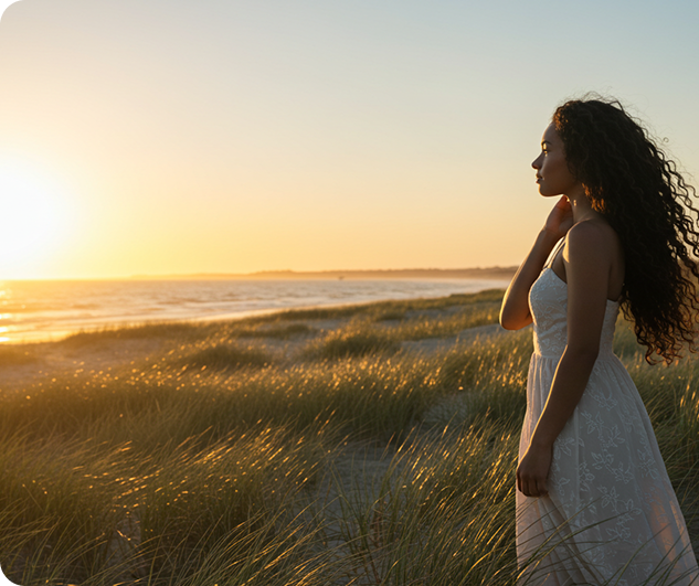 Person in peaceful outdoor setting